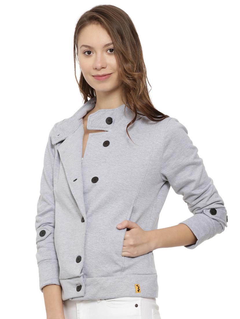 stylized neck button down jacket - 15475753 - Zoom Image - 2