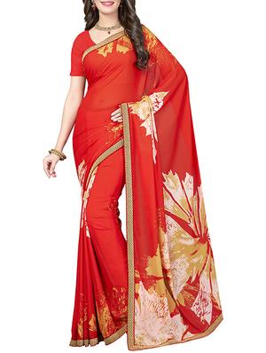 (pack of 2) multicolor georgette printed saree combo with blouse - 15475835 - Standard Image - 5