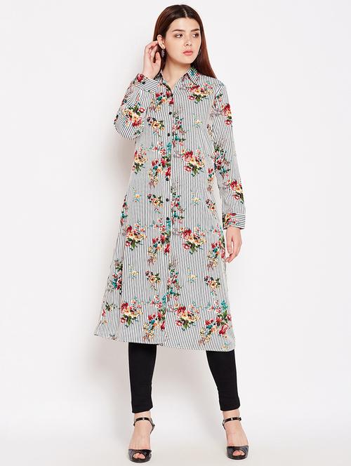 a-line floral kurta - 15476292 - Very Small Image - 1