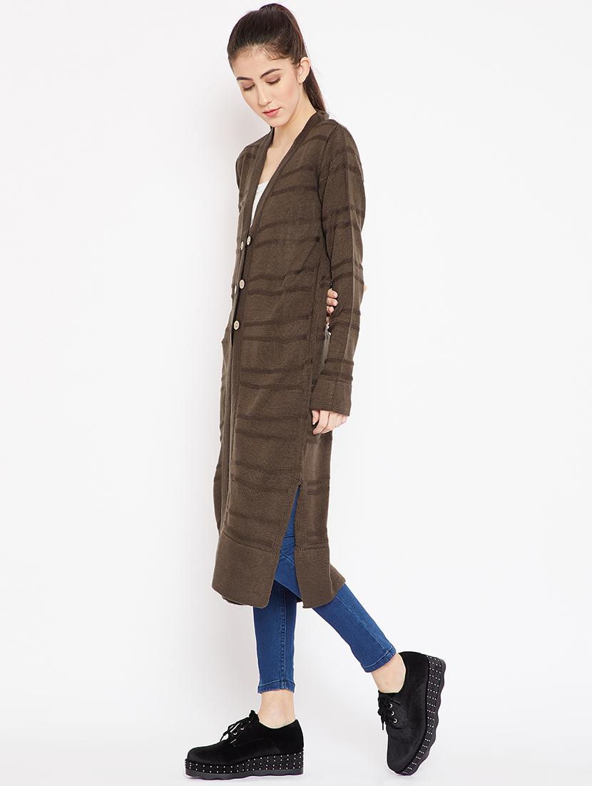 striped woolen cardigan - 15476332 - Zoom Image - 2