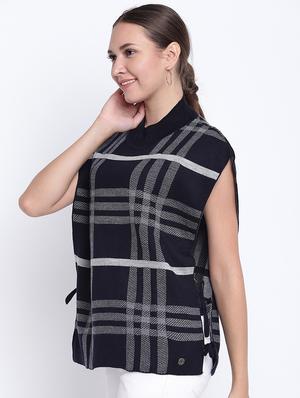 checkered woolen poncho - 15476361 - Standard Image - 2