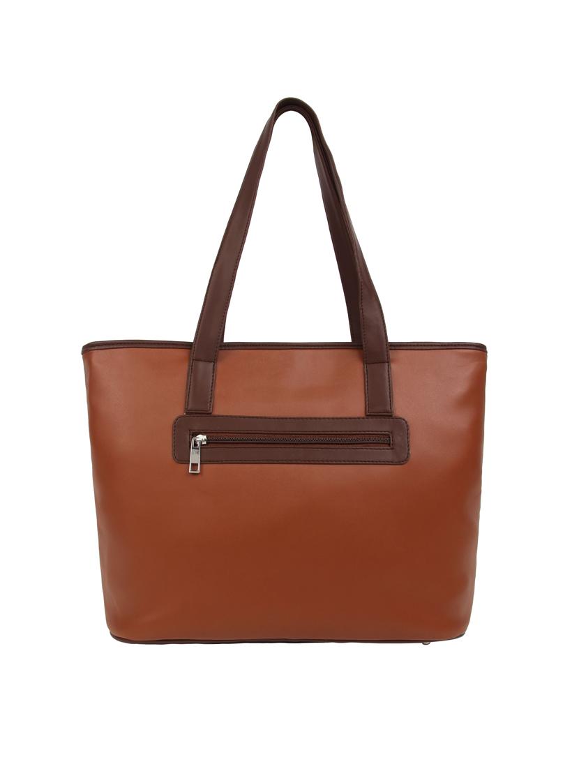 brown leatherette (pu) regular handbag - 15477459 - Zoom Image - 2