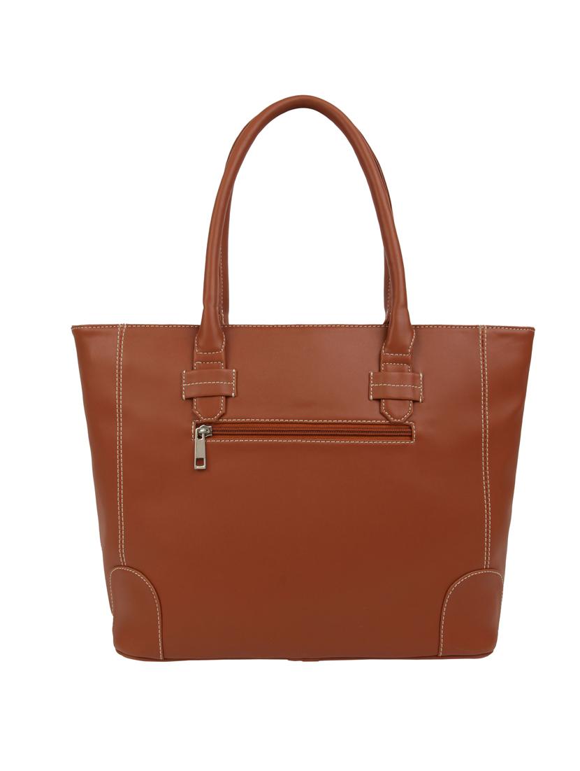 brown leatherette (pu) regular handbag - 15477537 - Zoom Image - 2