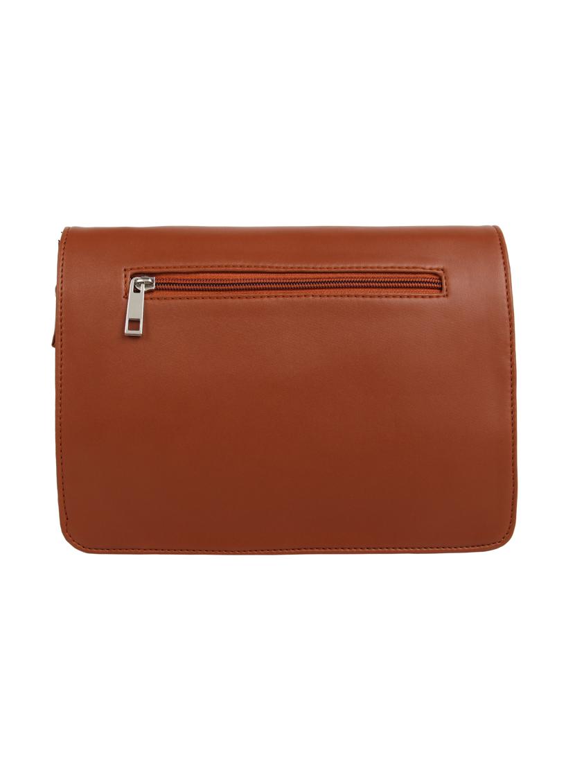 tan leatherette (pu) regular sling bag - 15477570 - Zoom Image - 2