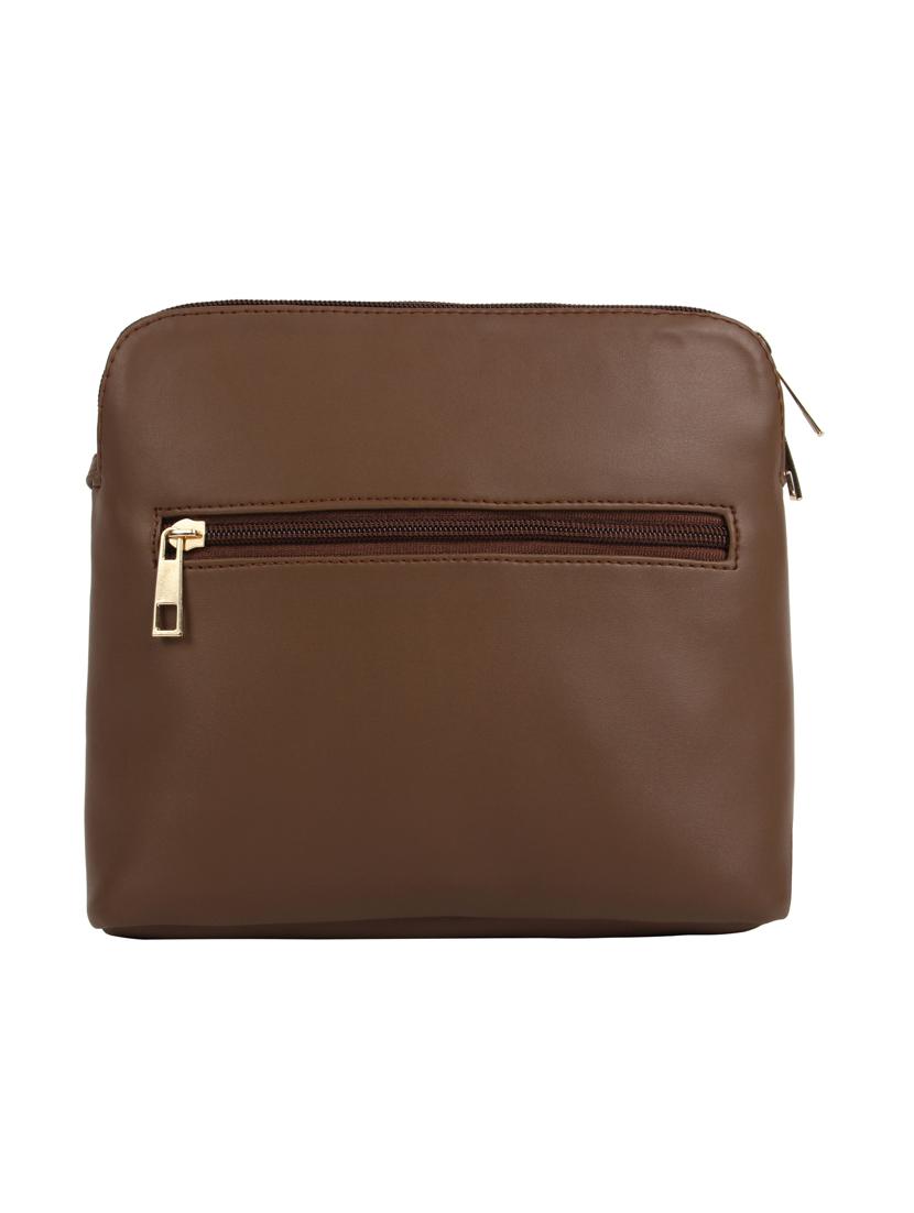 brown leatherette (pu) regular sling bag - 15477583 - Zoom Image - 2
