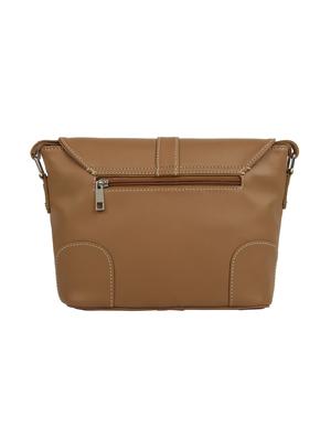 tan leatherette (pu) regular sling bag - 15477597 - Standard Image - 2