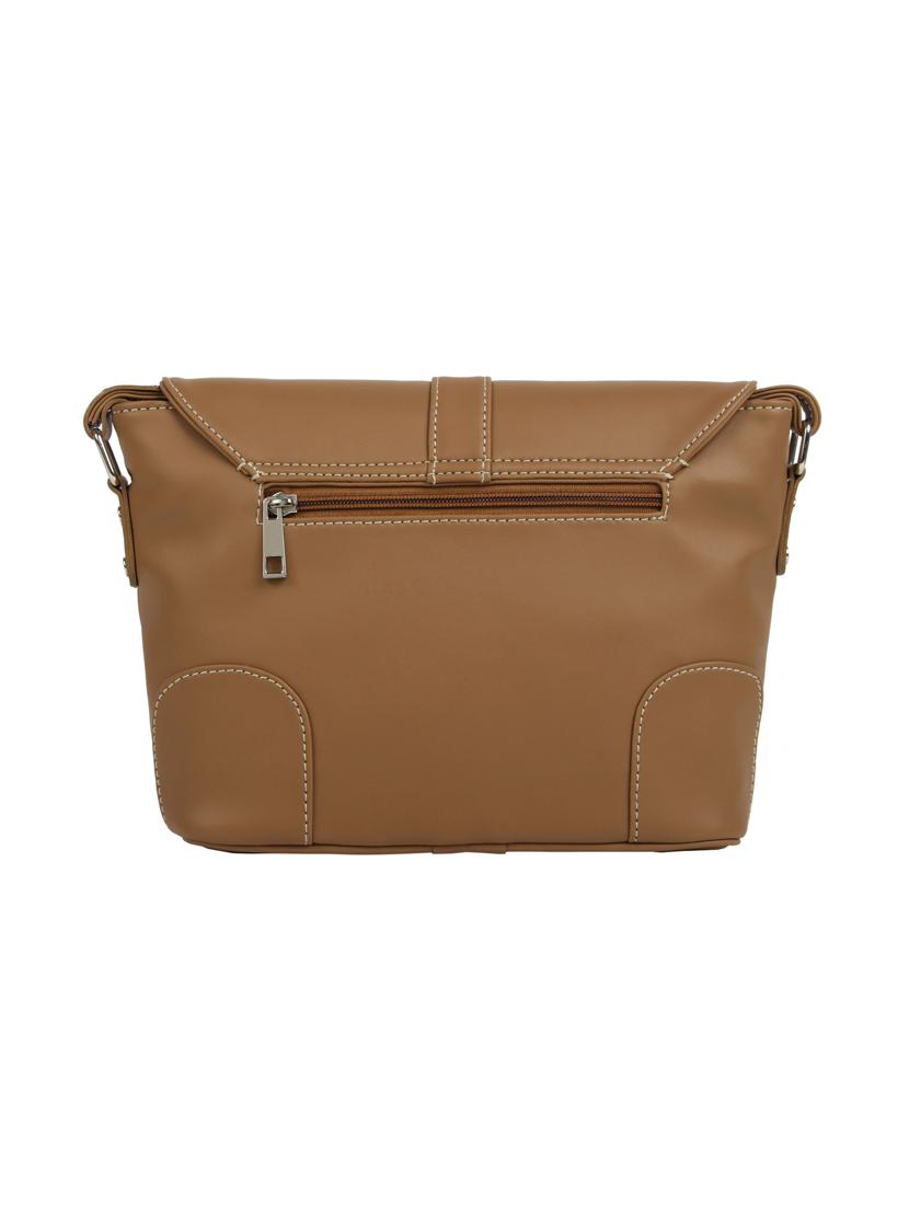 tan leatherette (pu) regular sling bag - 15477597 - Zoom Image - 2