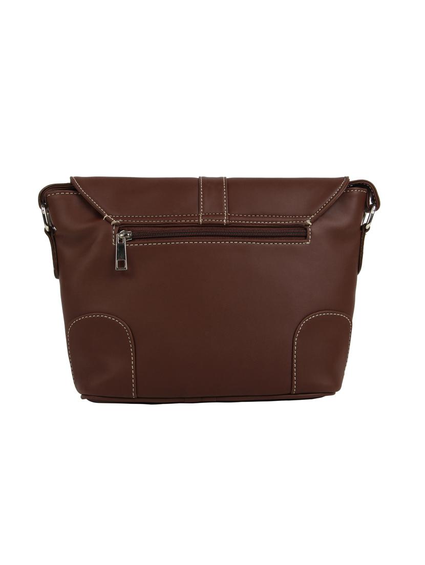 brown leatherette (pu) regular sling bag - 15477598 - Zoom Image - 2