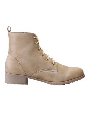 beige ankle lace-up boots - 15478139 - Standard Image - 2