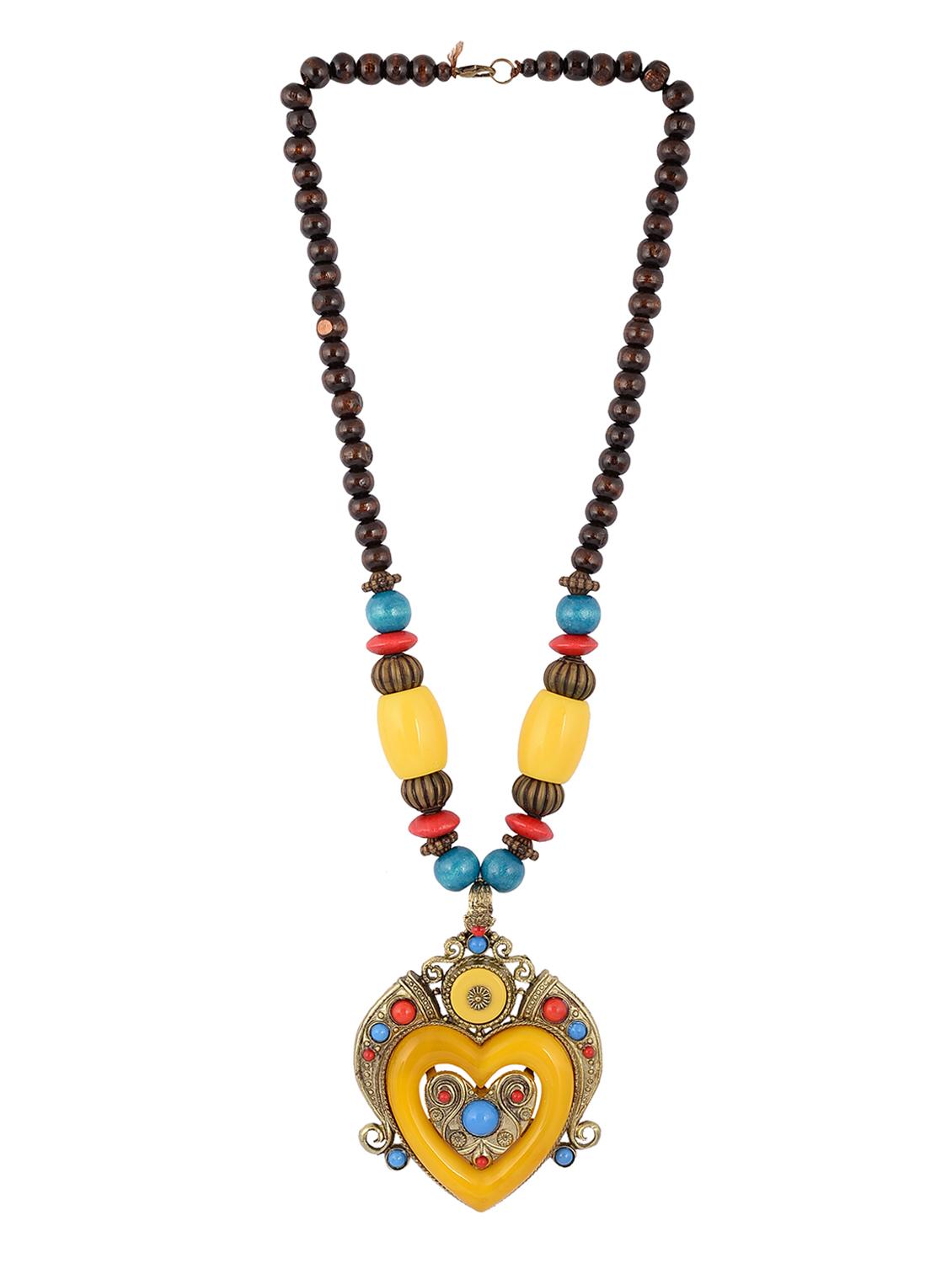 gold metal tribal necklace - 15478693 - Zoom Image - 2