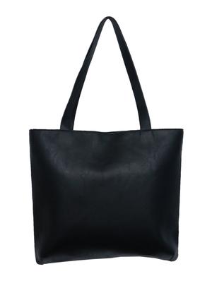 black leatherette (pu) regular handbag - 15479060 - Standard Image - 2