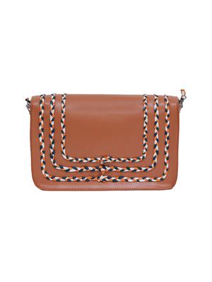 tan leatherette (pu) regular sling bag - 15479071 - Standard Image - 2
