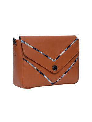 brown leatherette (pu) regular sling bag - 15479075 - Standard Image - 5