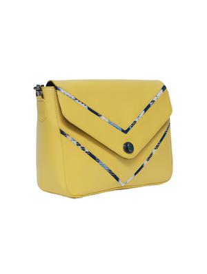 yellow leatherette (pu) regular sling bag - 15479076 - Standard Image - 5