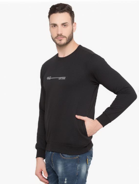 black cotton chest print sweatshirt - 15480457 - Zoom Image - 2