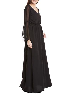 bell sleeved elasticated waistband dress - 15481034 - Standard Image - 2