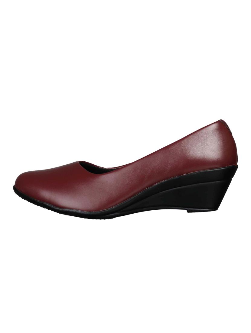 maroon slip on wedges - 15481137 - Zoom Image - 2