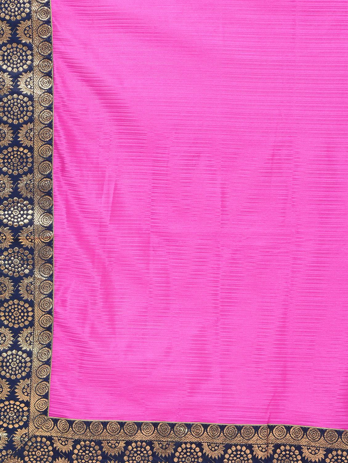 contrast jacquard border saree with blouse - 15482350 - Zoom Image - 5