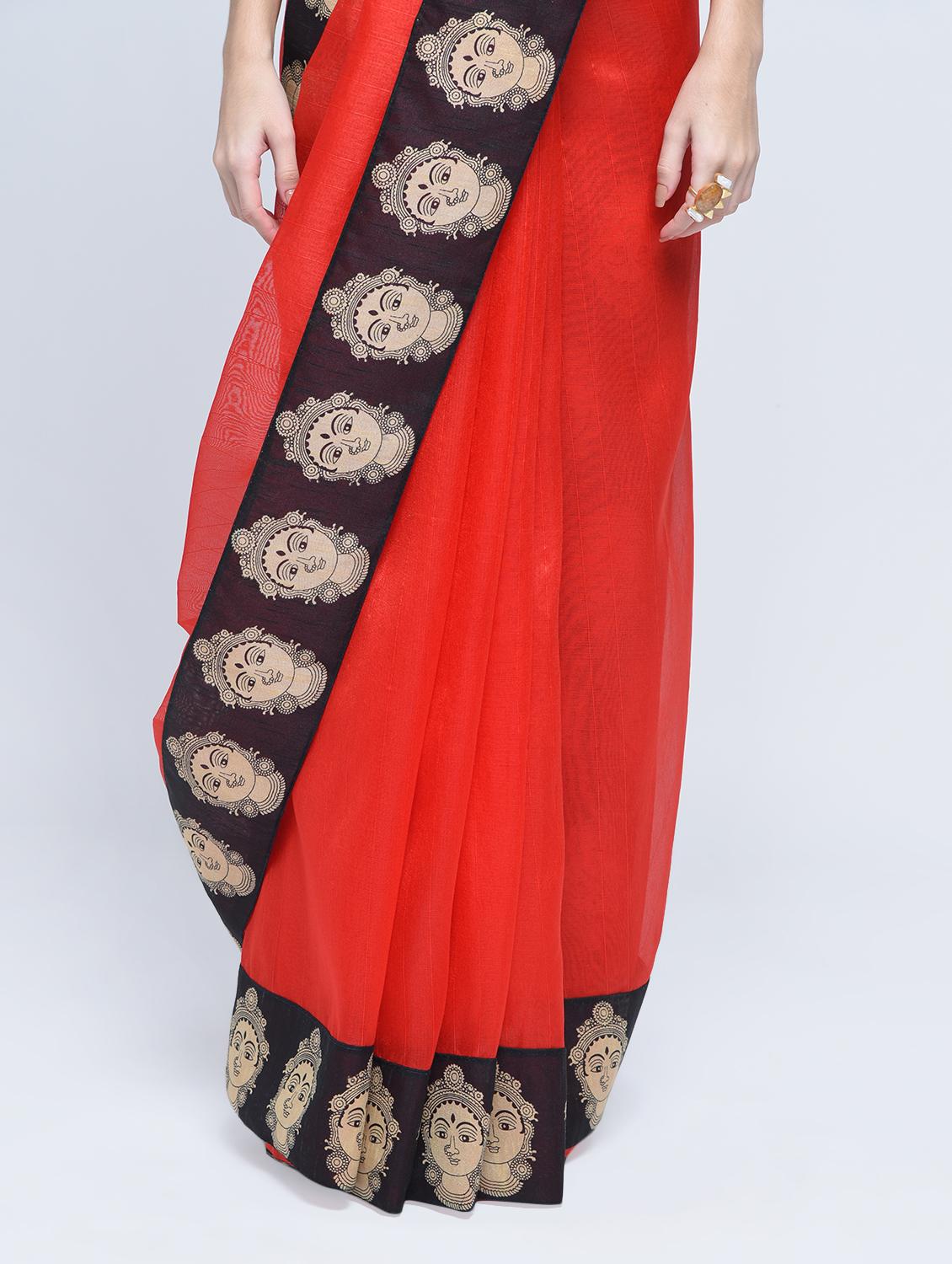 kalamkari printed border bhagalpuri saree with blouse - 15482358 - Zoom Image - 2