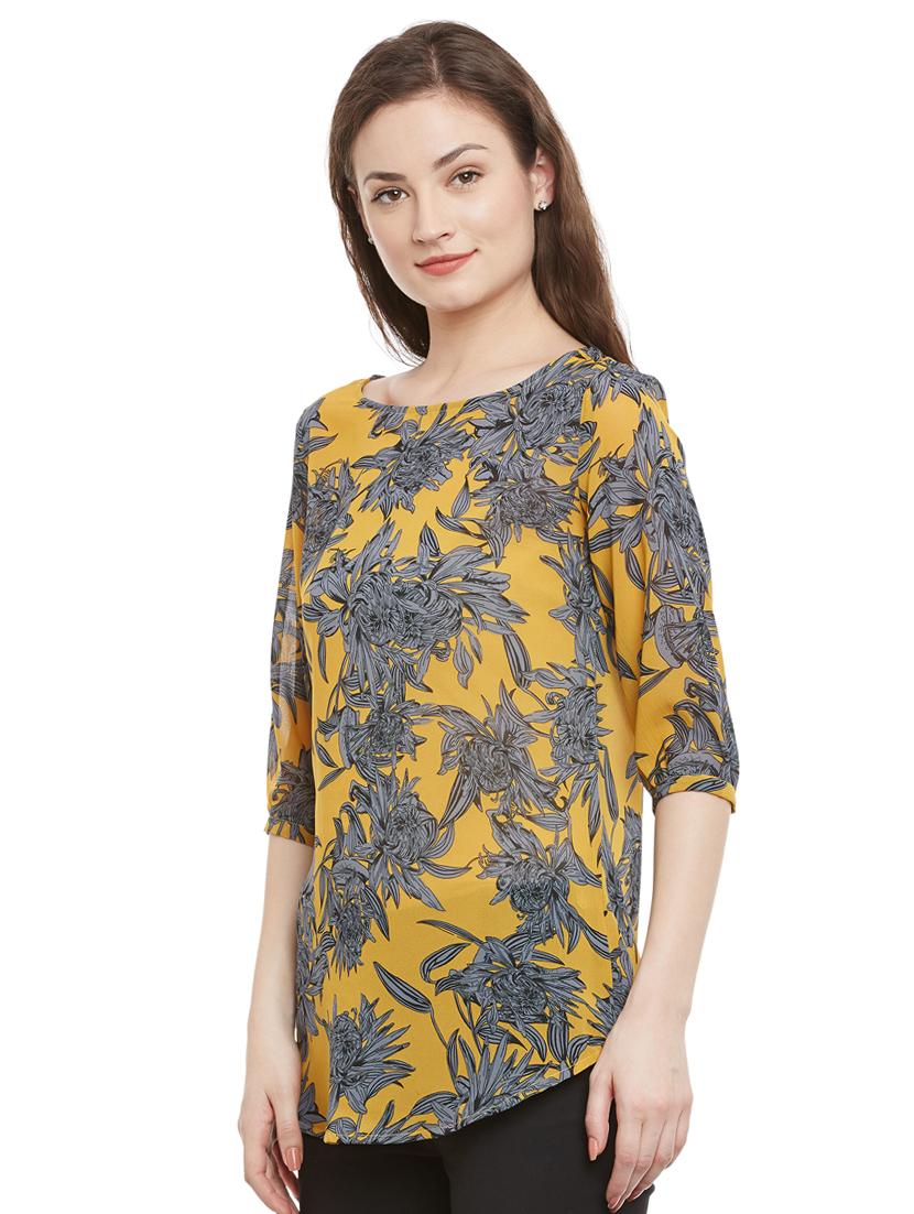 boat neck floral top - 15482655 - Zoom Image - 2