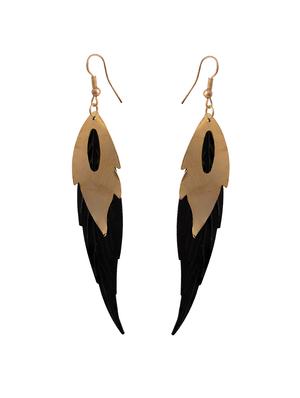 black gold tone drop earrings - 15482832 - Standard Image - 2