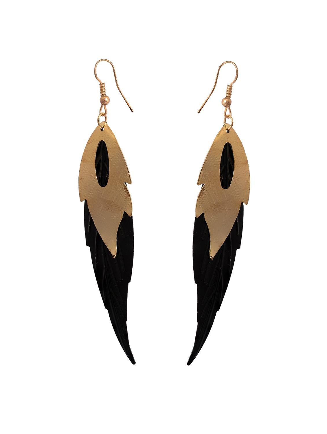 black gold tone drop earrings - 15482832 - Zoom Image - 2