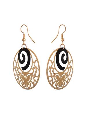 black gold tone drop earrings - 15482837 - Standard Image - 2
