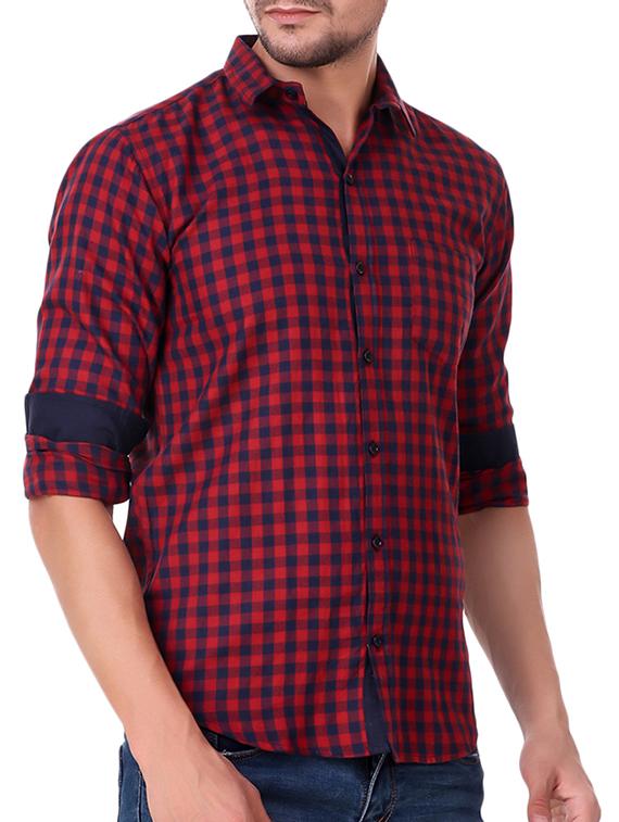 red cotton casual shirt - 15482956 - Zoom Image - 2