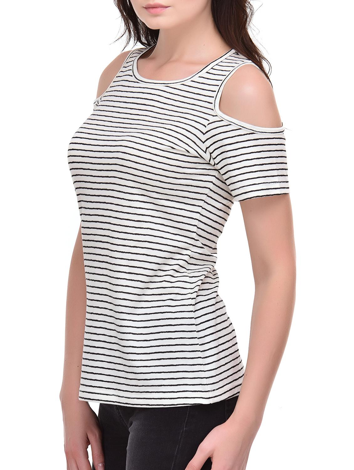 cold shoulder striped top - 15483151 - Zoom Image - 2