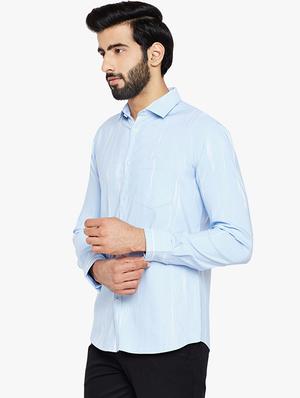 blue cotton casual shirt - 15483183 - Standard Image - 2