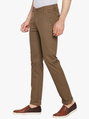 brown cotton chinos casual trousers - 15483206 - Standard Image - 2