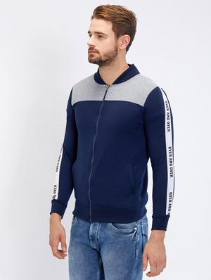 navy blue cotton casual jacket - 15483584 - Standard Image - 2