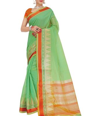 set of 2 zari bordered saree with blouse - 15484276 - Standard Image - 2