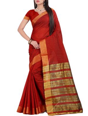 set of 2 zari bordered saree with blouse - 15484285 - Standard Image - 2