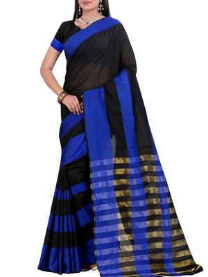 set of 2 zari bordered saree with blouse - 15484289 - Standard Image - 2