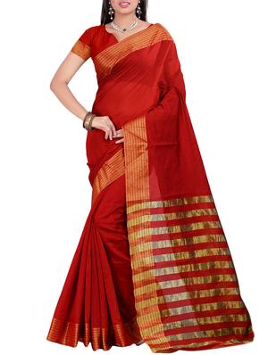 set of 2 zari bordered saree with blouse - 15484291 - Standard Image - 2