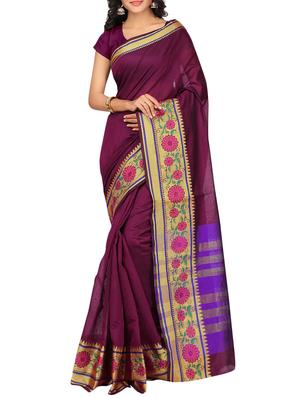 set of 2 zari bordered saree with blouse - 15484302 - Standard Image - 2