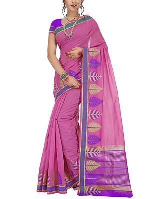 set of 2 zari bordered saree with blouse - 15484314 - Standard Image - 2