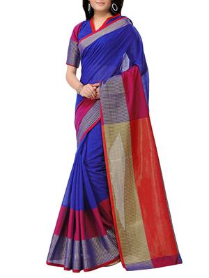 set of 2 zari bordered saree with blouse - 15484328 - Standard Image - 2