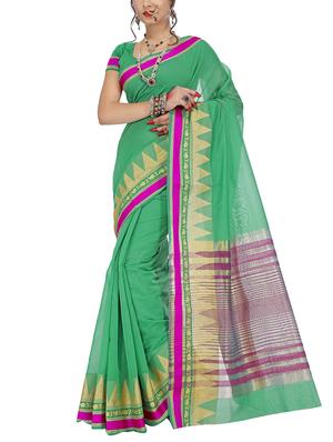 set of 2 zari bordered saree with blouse - 15484338 - Standard Image - 2