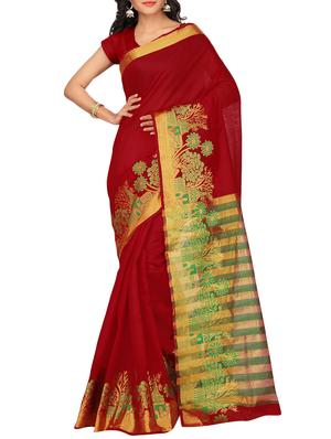 set of 2 zari bordered saree with blouse - 15484350 - Standard Image - 2