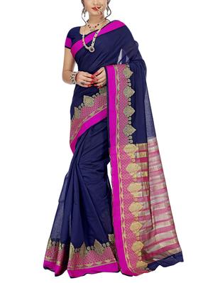 set of 2 zari bordered saree with blouse - 15484406 - Standard Image - 2