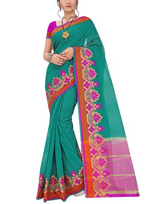 set of 2 zari bordered saree with blouse - 15484416 - Standard Image - 2