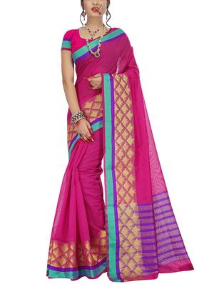 set of 2 zari bordered saree with blouse - 15484424 - Standard Image - 2
