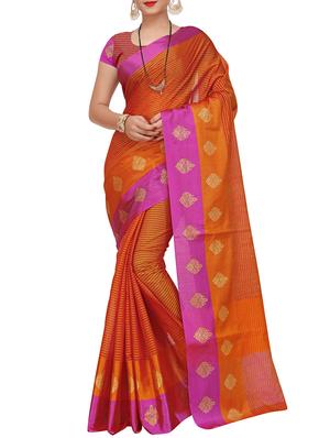 set of 2 zari bordered saree with blouse - 15484449 - Standard Image - 2