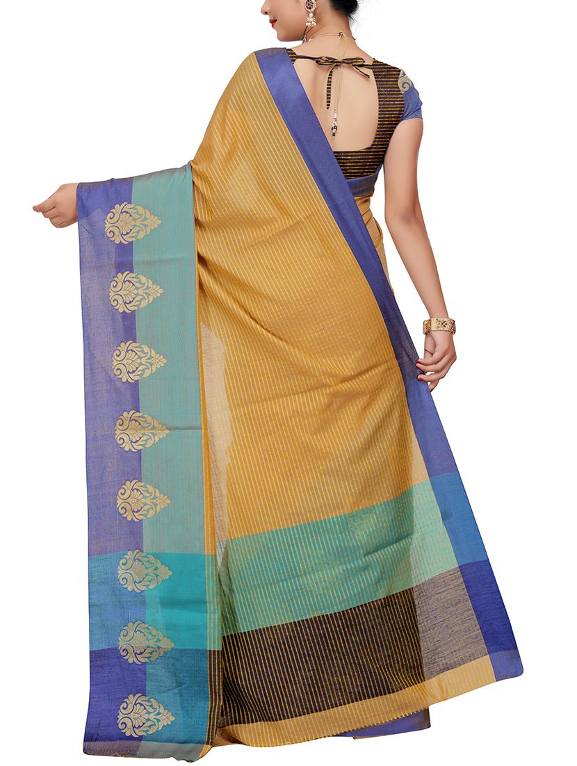 set of 2 zari bordered saree with blouse - 15484449 - Zoom Image - 5