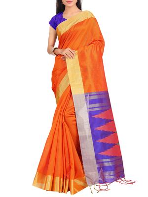 set of 2 zari bordered saree with blouse - 15484504 - Standard Image - 2