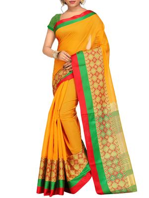 set of 2 zari bordered saree with blouse - 15484518 - Standard Image - 2