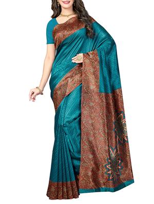 (set of 2) multicolor silk blend printed saree combo with blouse - 15484752 - Standard Image - 2