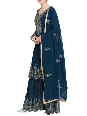 Contrast Floral embroidered sharara suit - 15485428 - Standard Image - 2